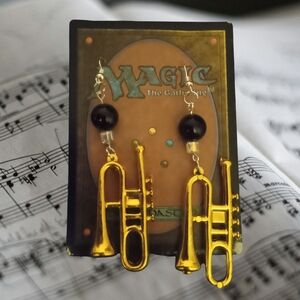 Gold Trumpet Earrings